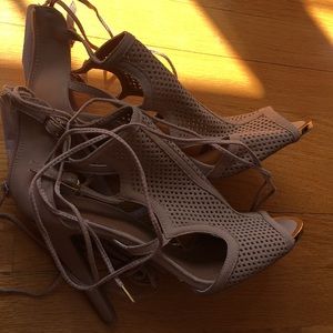 Nude Lace-Up Heel